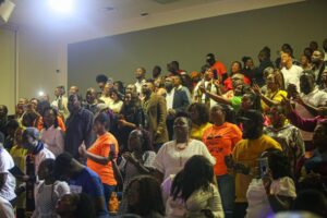 Worshippers at KW